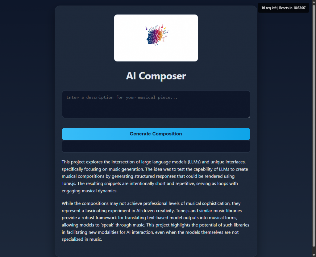 Screenshot of AI Composer